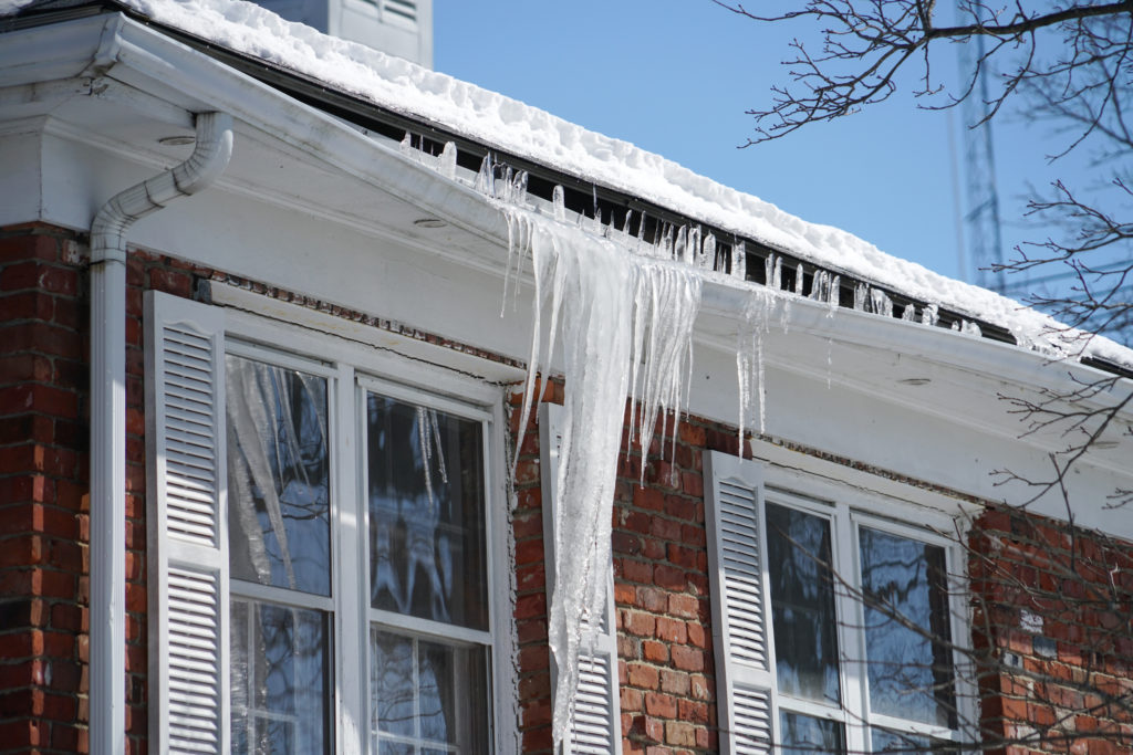 ice dam breaking gutter