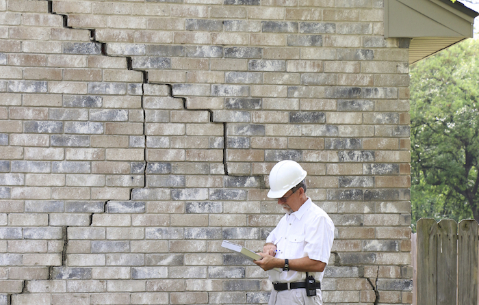 step cracking in brick siding