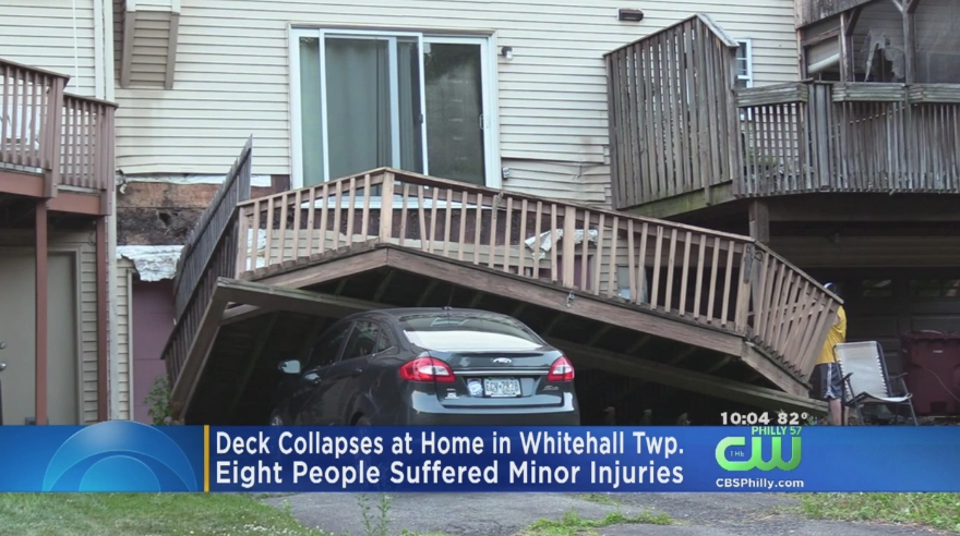 Collapsed deck on a car