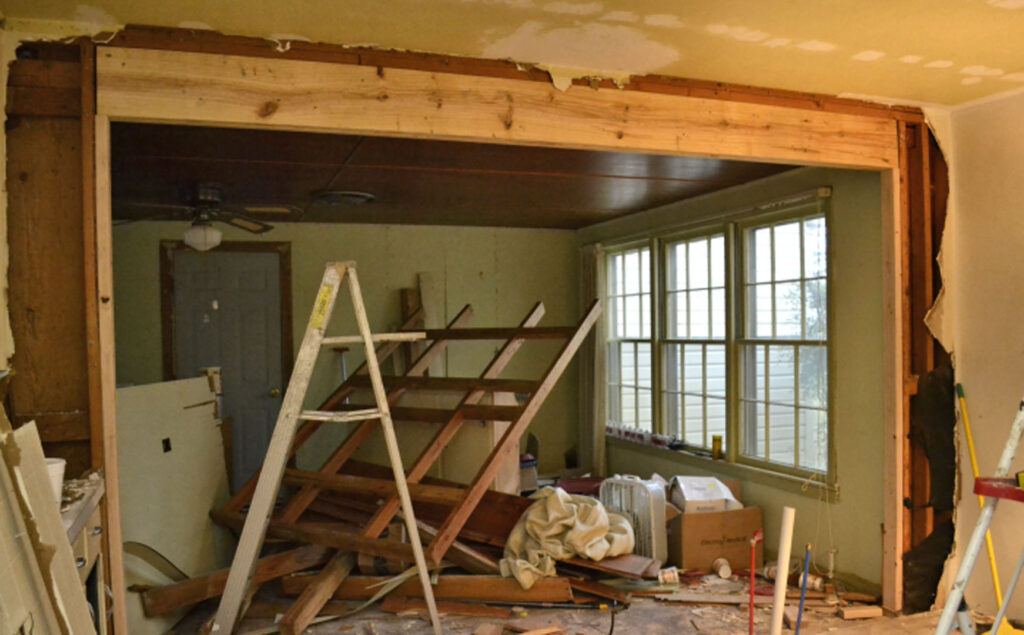 load bearing wall removed and replaced with beam