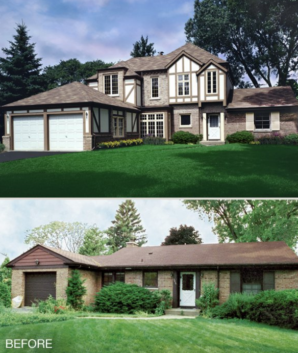 Before and after of a complete home renovation