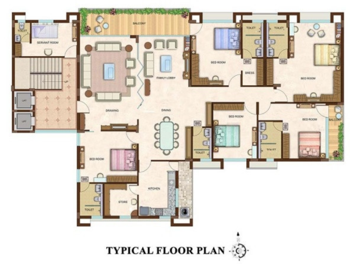 A full color floor plan 