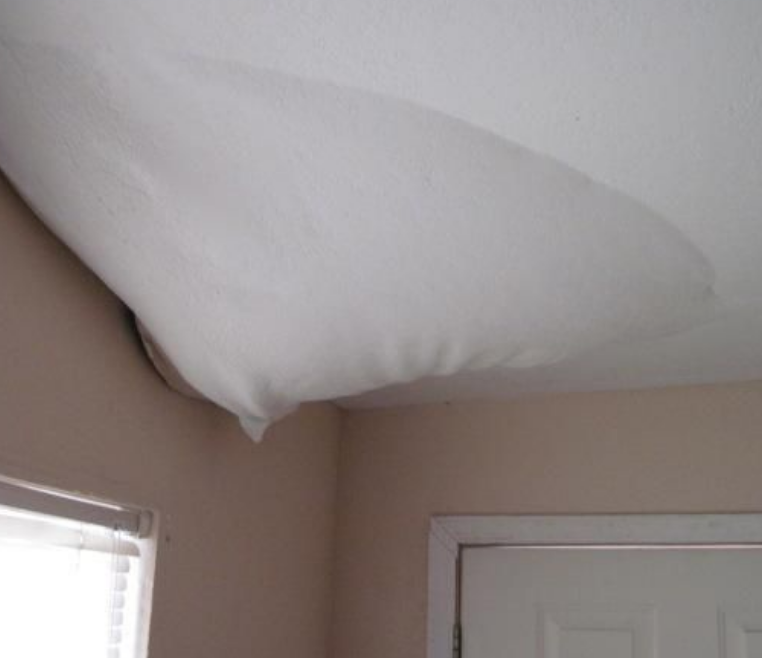 leak in ceiling from ice dam 