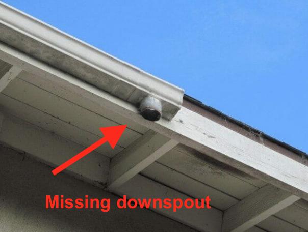 gutter missing downspout