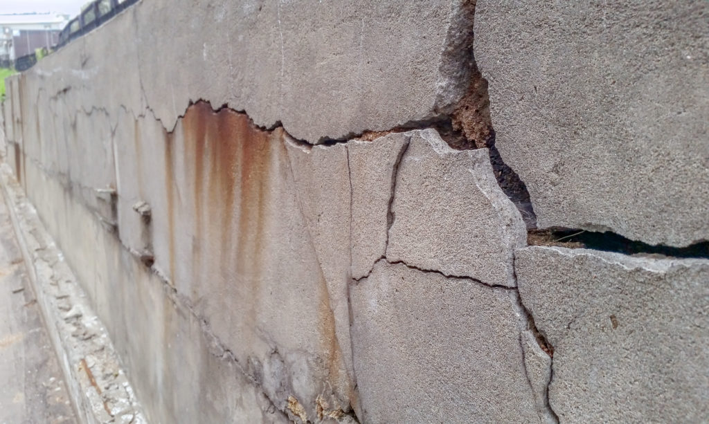 Cracked foundation due to frost heave.