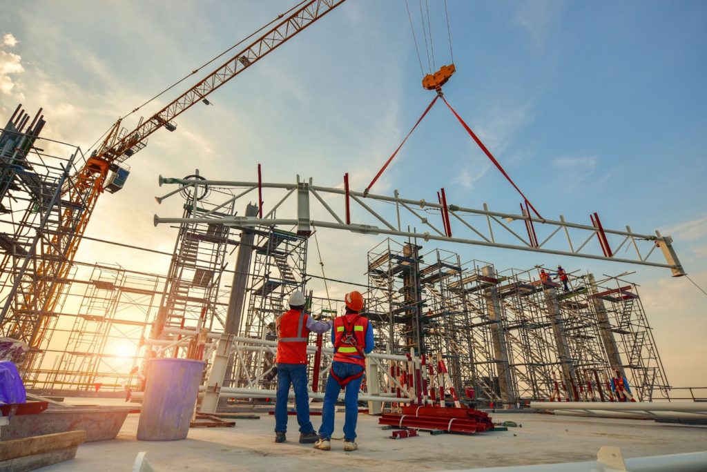 Structural engineers overseeing a structural steel project