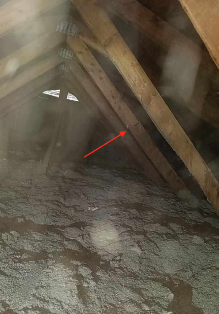 Cracked roof truss 