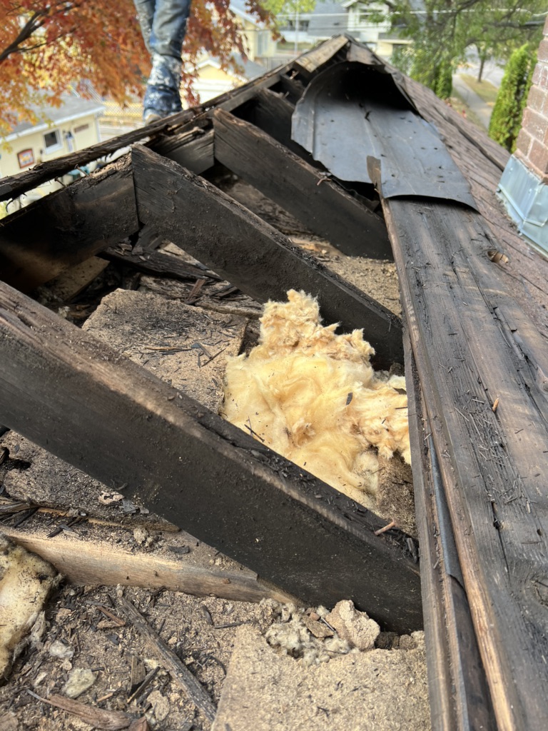 Rafters exposed to moisture resulting in rot (Note- these are rafters not trusses, but water can damage both the same)