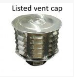 Listed vent cap