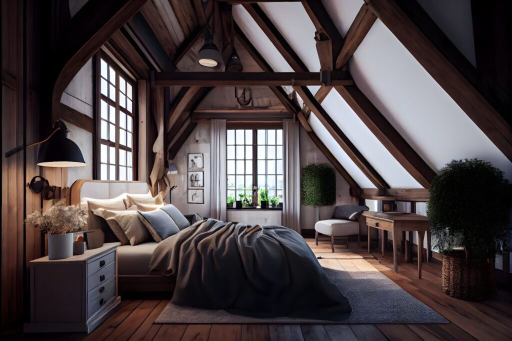 What are wood beams on the ceiling called
